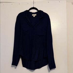 Cloth and Stone Women’s Navy Blue Button-Up Shirt Size Medium